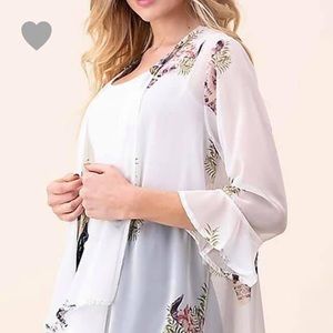 White bull head cardigan NWT